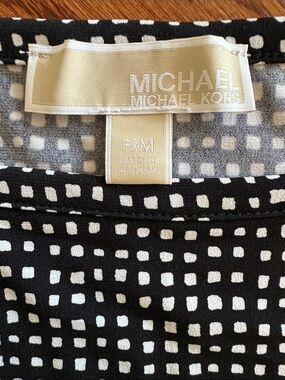 Michael Kors Black Dress with White Square Print